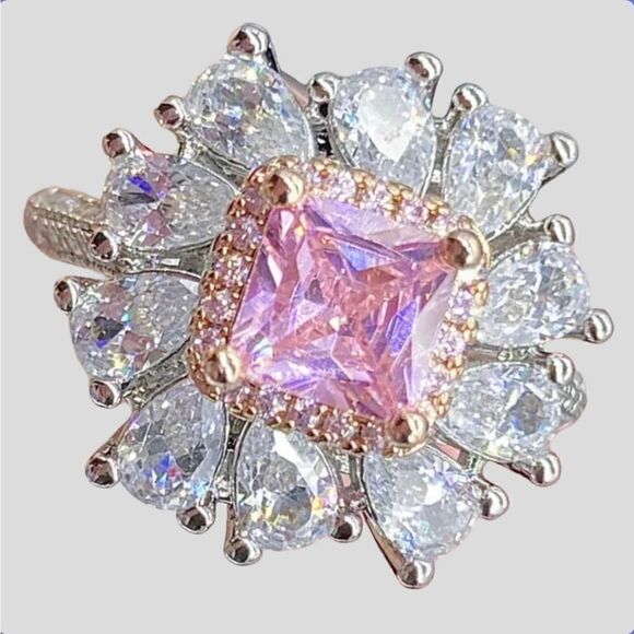 STUNNING 2.25 CTTW 18KT WG DIPPED KUNZITE ADJUSTABLE ENGAGEMENT RING ETHEREAL! - Picture 1 of 2